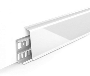 Плинтус напольный Ideal Деконика D70 001-G Белый глянцевый