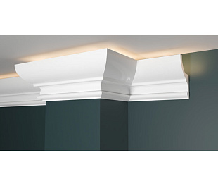 Плинтус потолочный из дюрополимера Белая Лепнина Decor-Dizayn DD507