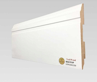 Плинтус напольный МДФ TeckWood Белый Вектор (120х16)