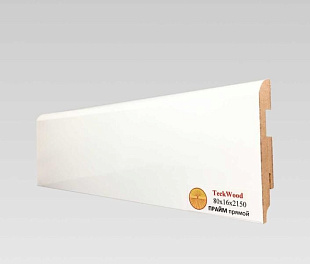 Плинтус напольный МДФ TeckWood Белый глянец Прайм Прямой (80х16)