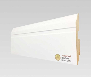 Плинтус напольный МДФ TeckWood Белый Вектор (100х16)