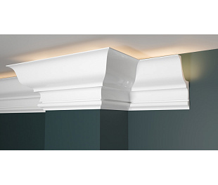Плинтус потолочный из дюрополимера Белая Лепнина Decor-Dizayn DD509