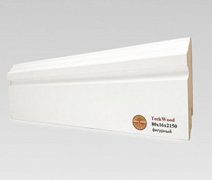 Плинтус напольный МДФ TeckWood Белый Фигурный (80х16)