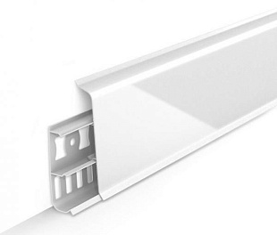 Плинтус напольный Ideal Деконика D85 001-G Белый глянцевый