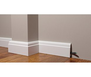 Плинтус напольный из дюрополимера Decor-Dizayn Белая Лепнина DD102