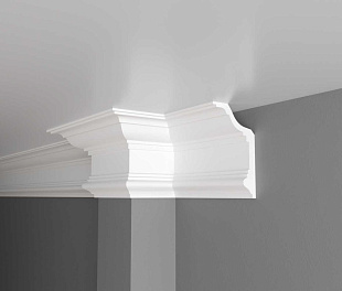 Плинтус потолочный из дюрополимера Белая Лепнина Decor-Dizayn DD513