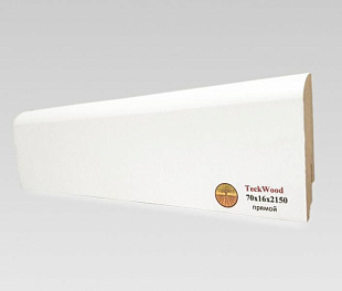 Плинтус напольный МДФ TeckWood Белый Прямой (70х16)