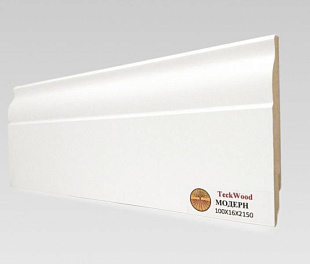 Плинтус напольный МДФ TeckWood Белый Модерн (100х16)