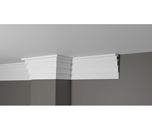 Плинтус потолочный из дюрополимера Белая Лепнина Decor-Dizayn DD514