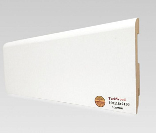 Плинтус напольный МДФ TeckWood Белый Прямой (100х16)