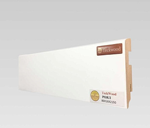 Плинтус напольный МДФ TeckWood Белый Роял (80х16)