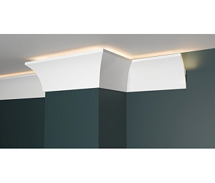 Плинтус потолочный из дюрополимера Белая Лепнина Decor-Dizayn DD512