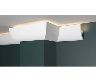 Плинтус потолочный из дюрополимера Белая Лепнина Decor-Dizayn DD510