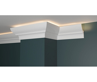 Плинтус потолочный из дюрополимера Белая Лепнина Decor-Dizayn DD508