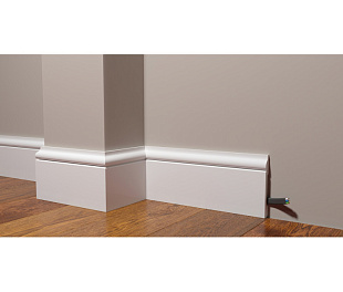 Плинтус напольный из дюрополимера Decor-Dizayn Белая Лепнина DD004