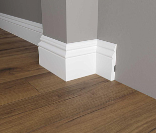 Плинтус напольный из дюрополимера Decor-Dizayn Белая Лепнина DD50
