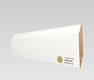 Плинтус напольный МДФ TeckWood Белый Вектор (80х16)