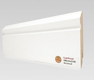 Плинтус напольный МДФ TeckWood Белый Фигурный (100х16)