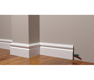 Плинтус напольный из дюрополимера Decor-Dizayn Белая Лепнина DD137