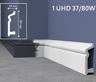 Плинтус напольный Солид 1 UHD 37/80 W