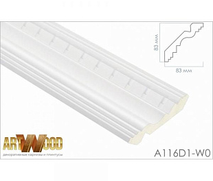 Плинтус потолочный Hiwood A116D1-W0